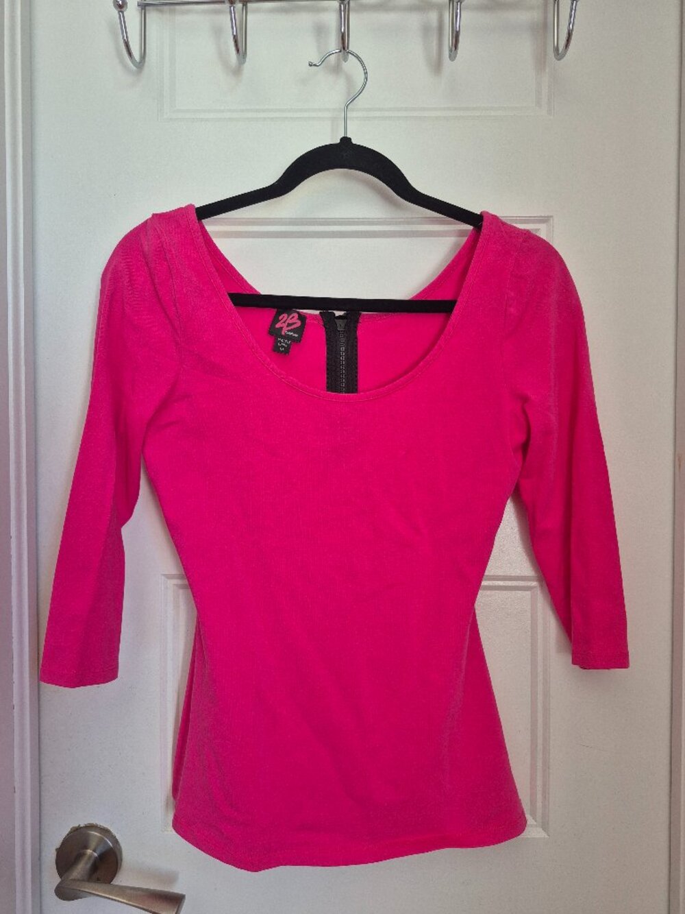 BEBE Hot Pink Open Back Cutout Top Size S Y2K